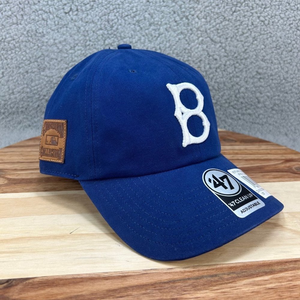'47 Brand LA Dodgers Brooklyn Dodgers Clean Up MLB Blue Cooperstown Strap Hat
